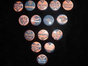 Chicago Bears 15 Flat Back Buttons oder Pin Anstecker Cabochons Verzierungen Magnete - Bild 1 von 5