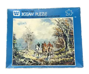Whitman Vintage Crown Guild Puzzle 1000 Pezzi Serie 738 La Caccia 21,5" X 27,5" - Foto 1 di 10
