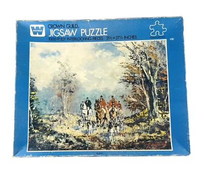 Rompecabezas Whitman De Colección Crown Guild 1000 Piezas Serie 738 The Hunt 21.5" X 27.5" Foto 1 de 4