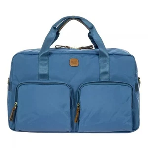 Bric's Nylon & Leather 18" Carry On Boarding Duffle with Pockets-Marine Blue-NWT - Picture 1 of 4
