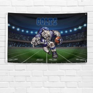 Für Indianapolis Colts Fußballfans 3x5 Fuß Maskottchen Flagge Geschenkbanner - Bild 1 von 1