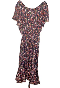 NWT Lane Bryant Women’s Short Sleeve Maxi Dress Floral Print Belted Size 26 - Picture 1 of 13