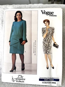 80s VTG Vogue Sewing Pattern Forgotten Woman 2203 UNCUT SZ 20w-22w-24w EASY - Picture 1 of 3