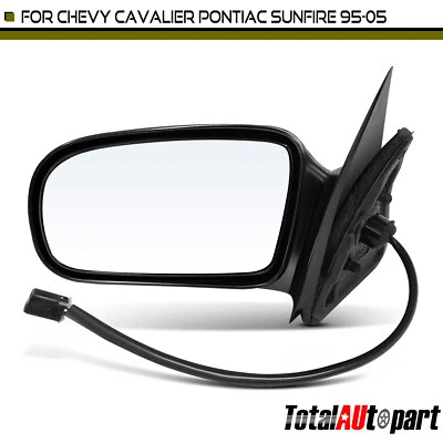 Black Power Mirror for Chevrolet Cavalier Pontiac Sunfire 1995-2005 Driver LH - Image 1 of 4