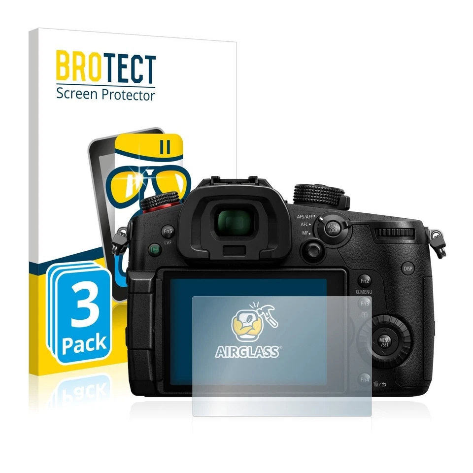 Panasonic Lumix DC-GH5S , 3 x BROTECT® AirGlass® Premium Glass Screen Protector - Image 1 of 3