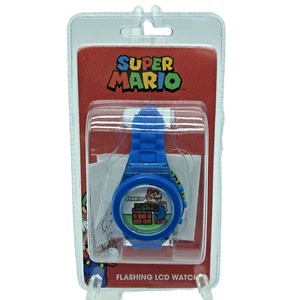 Super Mario Flashing LCD Digital Watch Children Blue Accutime Official Nintendo - Picture 1 of 10