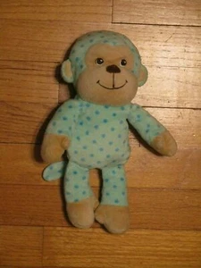 HTF Garanimals Plush Teal/Aqua Green Blue Polka Dot Tan Monkey/Lovey - Picture 1 of 7