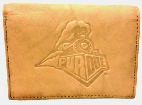 Purdue Boilermakers Genuine Leather Embossed Tri-Fold Wallet New Rico Industries Cover