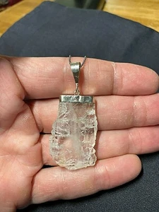 Rara Collana Ciondolo Pietra Preziosa Minerale Cristallo Quarzo Faden 001 - Foto 1 di 12