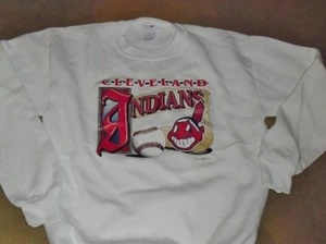Cleveland Indians Sweatshirt NEU XL Chief Wahoo Neu ohne Etikett Weiß Rundhals Sweat Shirt - Bild 1 von 5