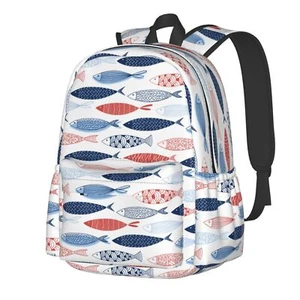 Ocean Fish Backpack School Bag Lightweight Bookbag Casual Daypack for Girls B... - Picture 1 of 7
