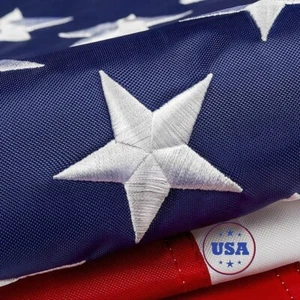 American Flag Heavy Duty 3x5 ft, 100% Made IN USA Sewn Stripes Embroidered Stars - Picture 1 of 7
