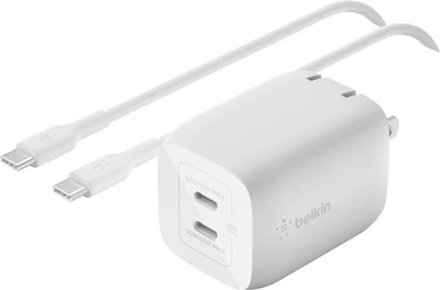 Belkin - Boostcharge Pro двойной USB-C GaN настенное зарядное устройство с PPS 65 Вт с USB-C... - Изображение 1 из 3