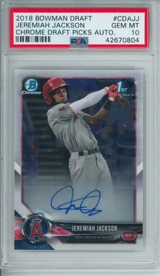 2018 Bowman Chrome Jeremiah Jackson RC ROOKIE AUTO AUTOGRAPH PSA 10 Orioles - Image 1 of 2