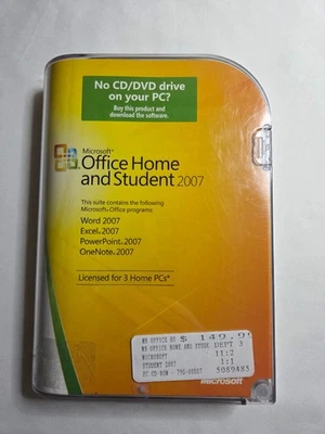 Microsoft MS Office 2007 Home and Student Licesned for 3 PCs Full Retail Box - Image 1 of 4