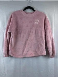 Disney Parks Spirit Jersey Kids Size XL 14 Plush Fleece Pink On Pink Polka Dot - Picture 1 of 8