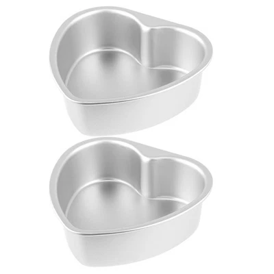  2pcs Panna in lega di terapia a forma di cuore in alluminio con latta di torta - Immagine 1 di 4