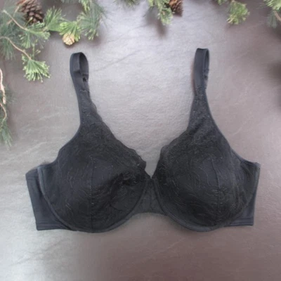 Sujetador Playtex Mujer Negro Con Aros Encaje Cobertura Completa Ajustable Estilo 7576 Foto 1 de 4