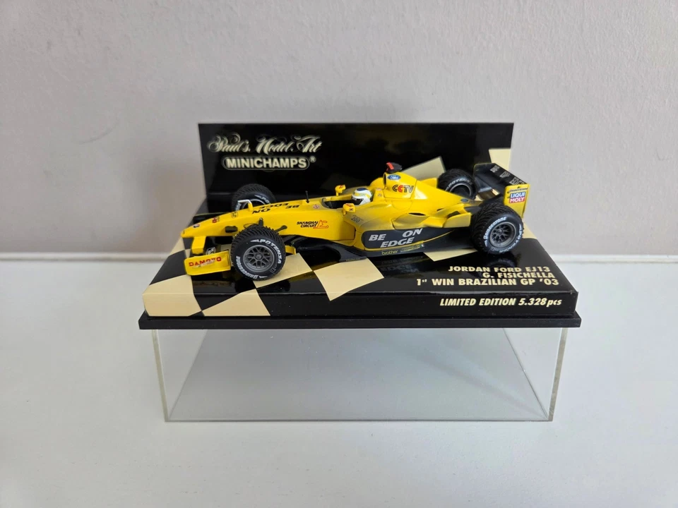 Minichamps 1/43 Jordan Ford EJ13 G. Fisichella - 1st Win Brazilian Gp 2003 - Immagine 1 di 4