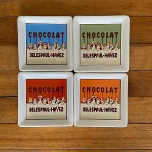 Chocolat Delespaul-Havez Drink Coasters Set of 4 Pottery Barn - Picture 1 of 2