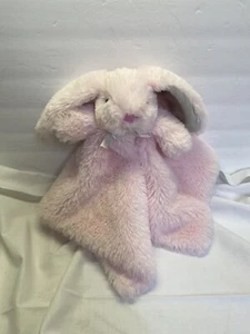 Okie Dokie Pink Bunny Soft Fuzzy Plush Baby Security Blanket Lovey 14 x 14” - Picture 1 of 9