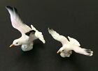 2 Seagulls Porcelain Ceramic Miniature Statues Figurines Defect
