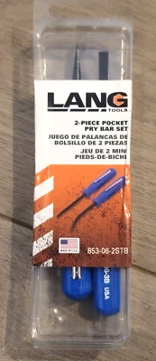 Lang Tools 2pc 5" Mini Pocket Pry Bar Set, BLUE, made in the USA #853-06-2STB