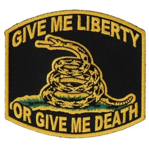 Parche bordado (planchado), Give Me Liberty Give Me Death Gadsden Flag Snake - Imagen 1 de 4