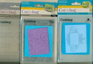 3 Embossing Folders Lot Floral Fantasy Friend Frame Scrapbook Card Provo Craft - Picture 1 of 2