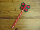 Handmade wooden felt fairy princess wand green and red sparkle butterfly