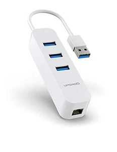 Upgrow 4-Port USB 3.0 HUB with Ethernet Port Converter 4-Port USB 3.0 HUB White - Picture 1 of 2