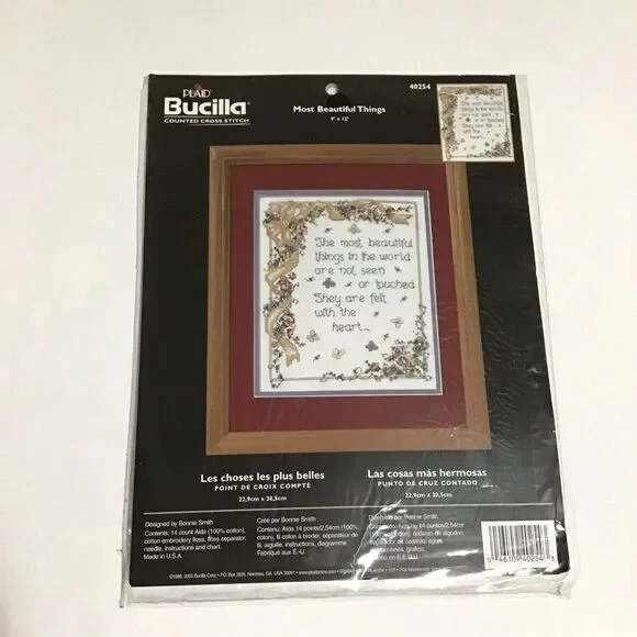 Bucilla Counted Corss Stich Kit 40254 Most Things Floral 9x12 Craft