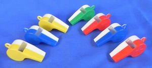 7 Vintage Plastic Whistles from Vintage "All American Whistle" Store Set - Picture 1 of 5