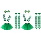  2 Sets Ankleideanzug Patrick Day Baby grün Tutu Kleeblätter Party Kostüm Ohr