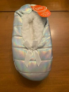 Wonder Nation Girls Holographic Slipper Sock with grippers size 8-13 - Picture 1 of 4
