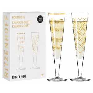 Ritzenhoff 6031006 Champagnerglas-Set H23 GOLDNACHT Nathalie Jean, Rurik Mahl... - Bild 1 von 9