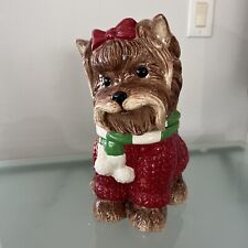 Neiman Marcus YuYu Terrier Yorkie Dog Ceramic Cookie Jar 11"