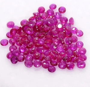 2 mm Natural Ruby Round Cut Lot 25 Pcs 1.11 CTS Faceted Loose Gemstones - Picture 1 of 4