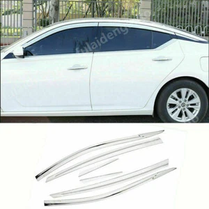For Nissan Altima 2019-2022 Chrome Window Vent Visor Shades Sun Rain Wind Guards - Picture 1 of 6