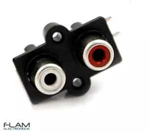 1x prise avec 2 connecteurs RCA femelle audio video RCA female connector solder - Foto 1 di 6