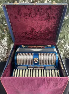 Vintage 1950s Morbidoni Duke Piano Accordion ROYAL BLUE - 41-120 Keys - PLAYS - Picture 1 of 21