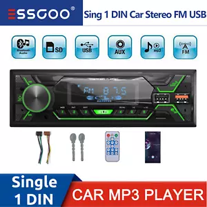 Single 1 Din Car Stereo Radio Bluetooth Head Unit MP3 In-dash FM/USB/AUX Player - Picture 1 of 12
