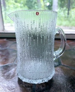 Vtg iittala Ultima Thule Pitcher by Tapio Wirkkala Finland 8”. Sticker intact. - Picture 1 of 7