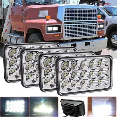 4PCS 4X6" LED Headlights High/Low Sealed Beam H4 for Ford LTL9000 CLT9000 CL9000 - Image 1 of 4