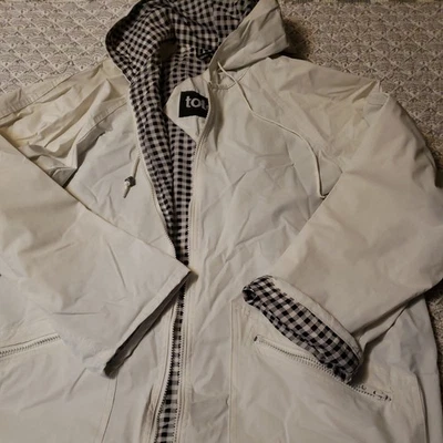 Chaqueta impermeable M Totes blanca para mujer talla M negra/blanca forro a cuadros con capucha Foto 1 de 4