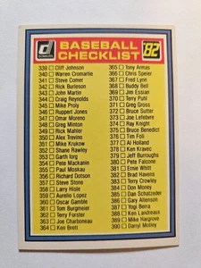 DONRUSS CHECKLIST 1982 339 - 432 NM - Photo 1/1
