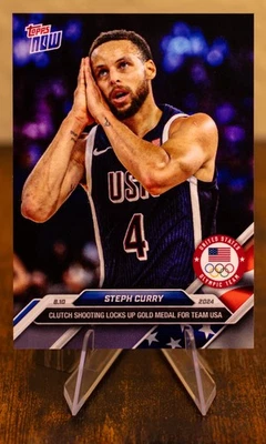 Juegos Olímpicos Topps Now 2024 #27 | Steph Curry | Celebración nocturna Foto 1 de 2