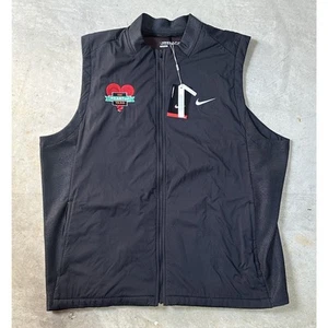 Nike Aerolayer The Heartest Yard Logo Full-Zip Golf Vest 726261-010 Black Sz 2XL - Picture 1 of 9