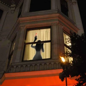 Halloween Spooky Window Clings Removable Ghost Stickers Bloody Handprint Decor - Picture 1 of 7