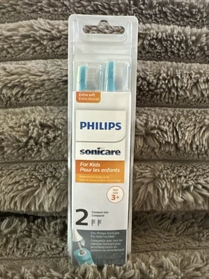 Philips Sonicare para niños 2 reemplazos de cabezal de cepillo compacto extra suave HX6032/94 Foto 1 de 3
